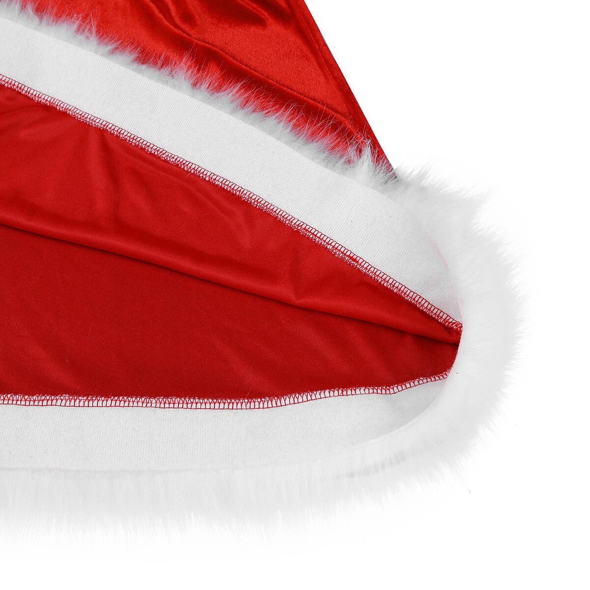 TiaoBug Vrouwen Rode Kerst Kostuum Vrouwelijke Zachte Fluwelen Lange Mouw Kap Jurk Xmas Kerstman Familie Cosplay Party Dress