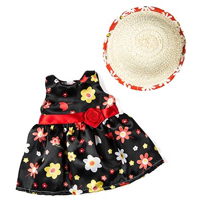 Chapeau de paille chaude + robe adaptée pour vêtements de poupée fille américaine poupée de 18 pouces, de fille de noël (seulement vendre des vêtements): 4