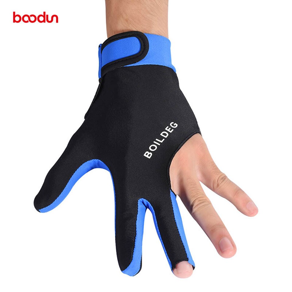 Boodun-guantes de billar de alta elasticidad para hombre y mujer, accesorio de LICRA para la mano izquierda, microfibra, para billar, juego de mesa, 1 ud.