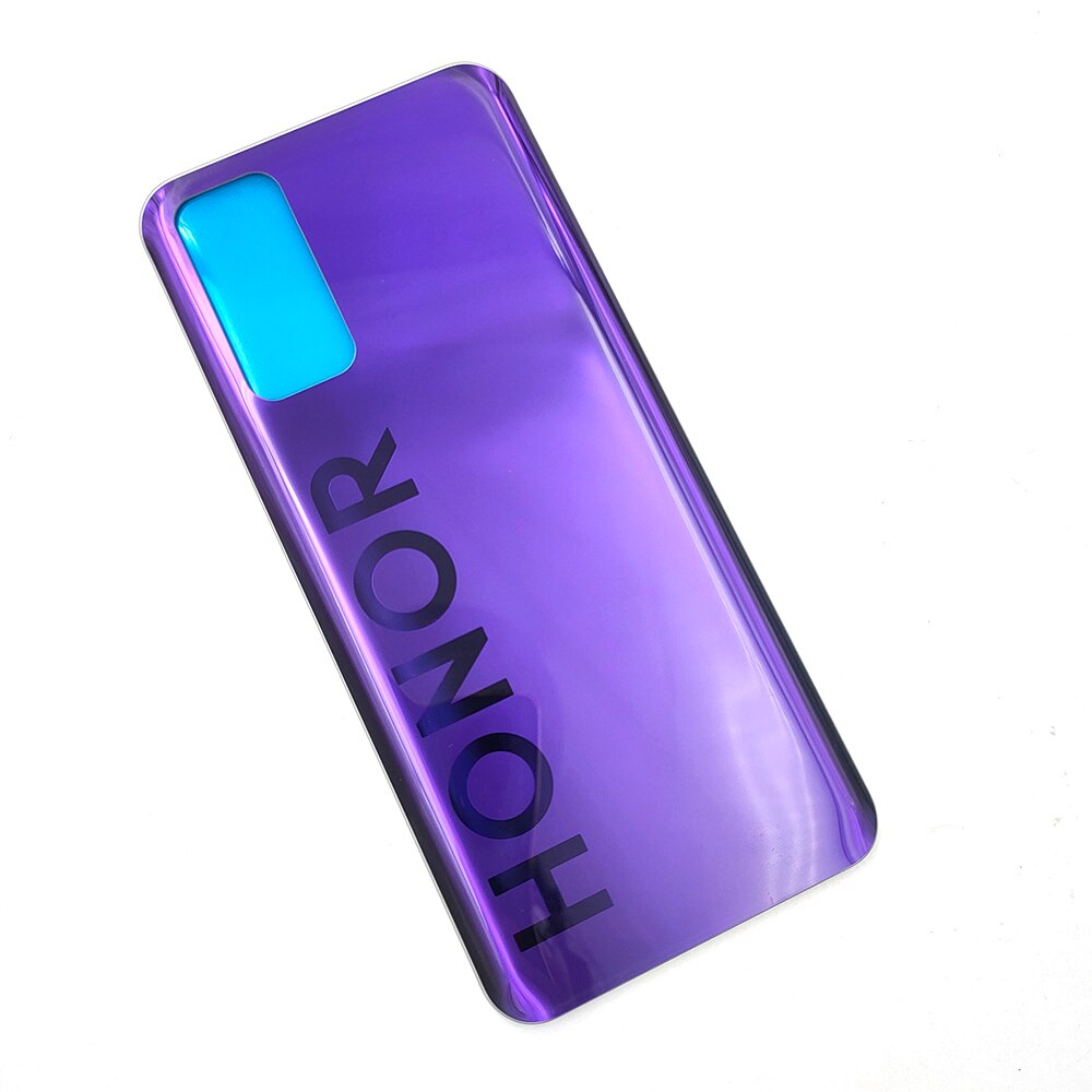 Honor 30 obudowa ze szkła wstecznego Huawei honor 30 pokrywa robić naprawy baterii obudowa tylnego panelu części zamienne z naklejkami i logo: purpurowy