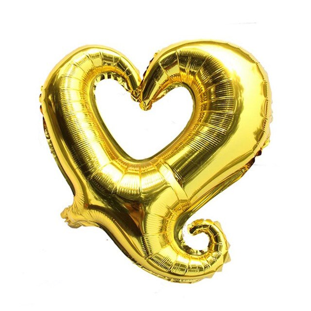1pc 18- tommer kærlighed blomst hule hjerteform folie balloner valentinsdag bryllupsfødselsdagsfest fest dekoration ballon: Guld