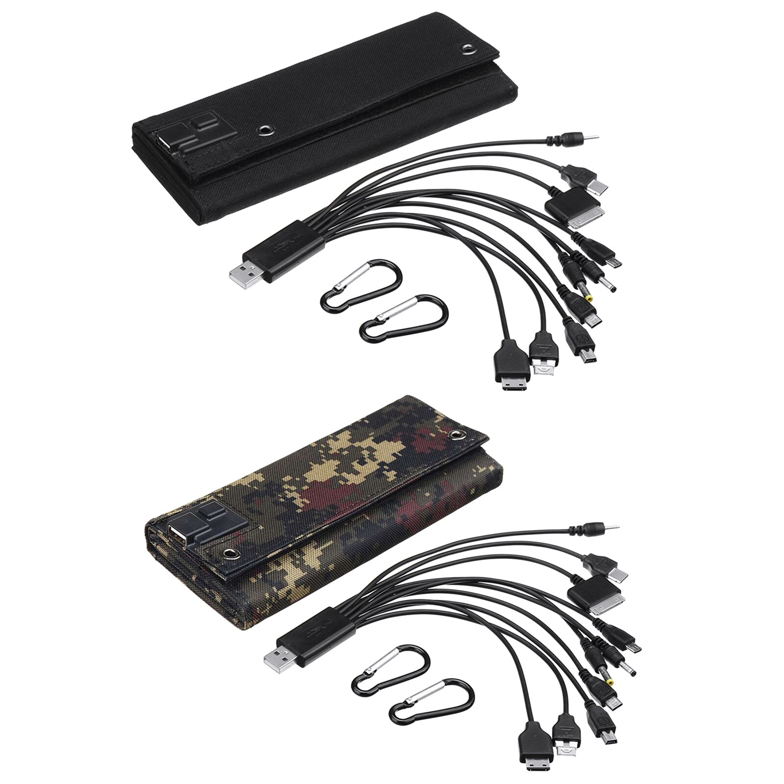 Alfombra Solar Flexible, manta plegable, Kit de Panel Solar, estación de energía, cargador de teléfono móvil, incluye ganchos de suspensión y 10 puertos USB