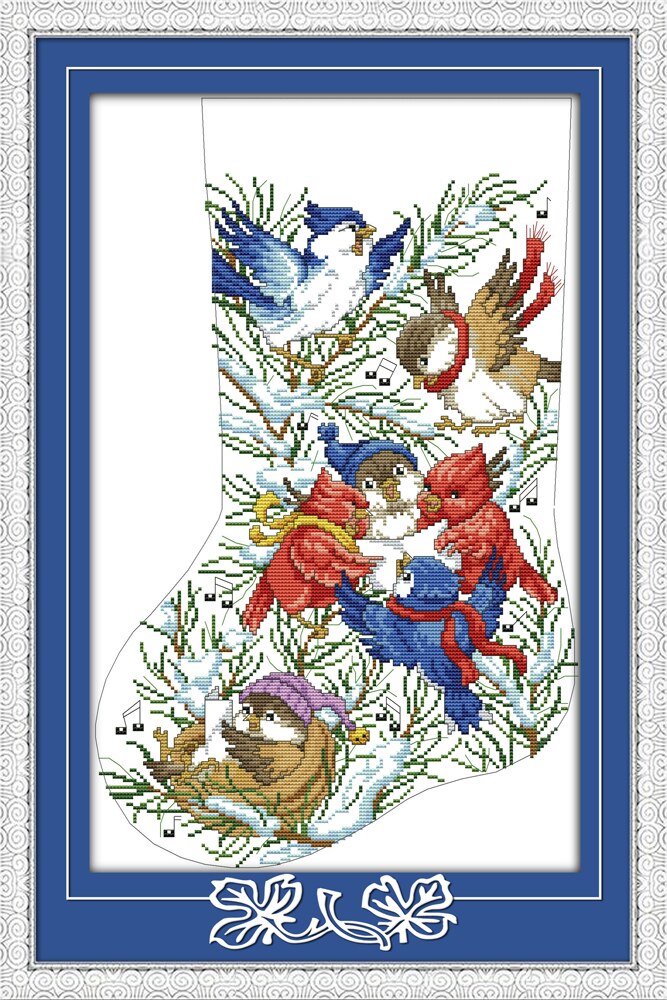 Christmas stocking (2) cross stitch kit DIY hand embroidery set craft handmade needlework