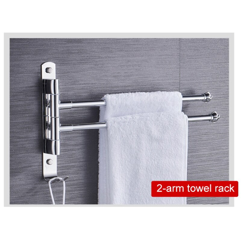 Badkamer Swivel Handdoek Bar 2/3/4/5 Swing Arms Rvs Swing Hanger Met Haak Ruimtebesparend Muur mount Roterende Handdoek Rail: 2 arms / 29cm