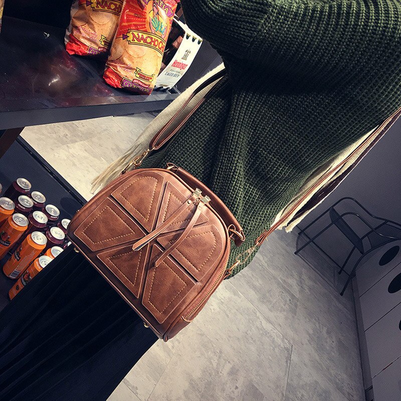 Women‘s Handbags Leather Zipper Shoulder Bags Female Vintage Clutch Crossbody Messenger Bags Ladies Sewing Line Shell B