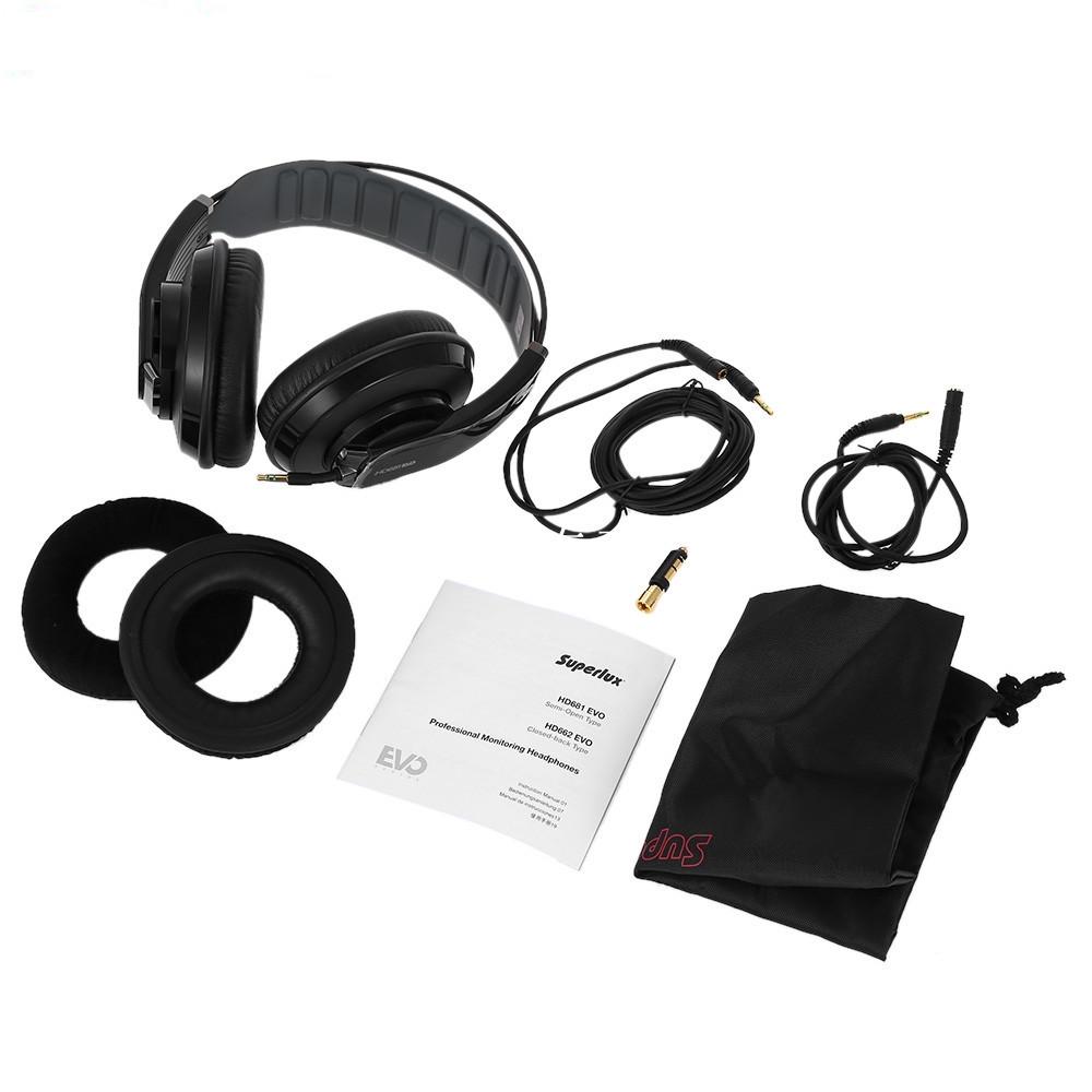 Superlux HD681 EVO Dynamic Semi-open Audio Monitoring Headphones Detachable Audio Cable Headset