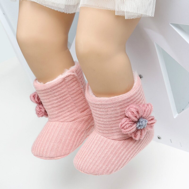 2019 nuovo bambino appena nato della ragazza stivali sveglio del fiore di inverno caldo e confortevole stivali da neve pattini di bambino