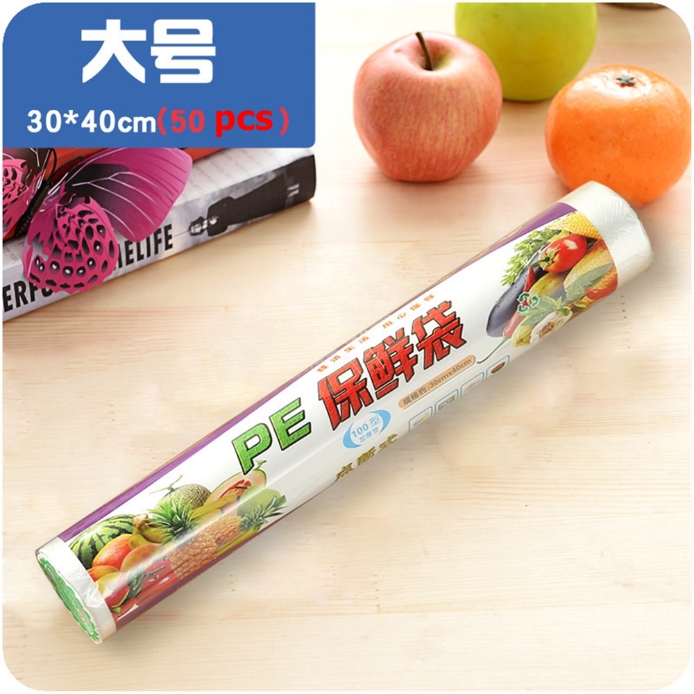 Fruit And Vegetable Fresh-keeping Bag 50pcs / Bag Thickened Breakpoint Food Fresh-keeping Bag Can Be Microwaved And Refrigerated