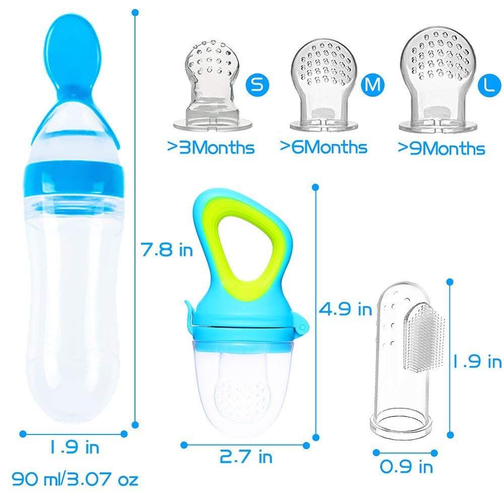 8 stk sikkerhed spædbarn klemme fodringsflaske baby silikone fodring med ske føder mad ris kornflaske for det bedste