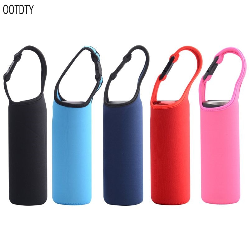 Funda con aislamiento térmico para botella de agua, funda aislante portátil, bolsa de transporte al aire libre con hebilla a presión para 500ML de diámetro, 6-8cm