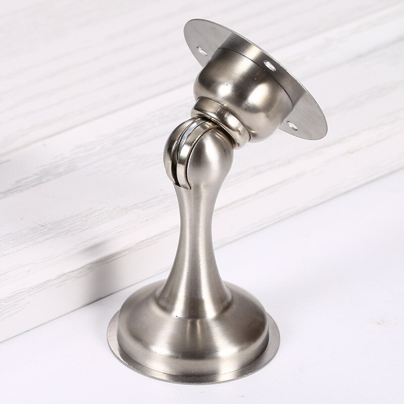 Stainless steel thickened non drilling strong magnetic indoor door anti-collision door block ground suction