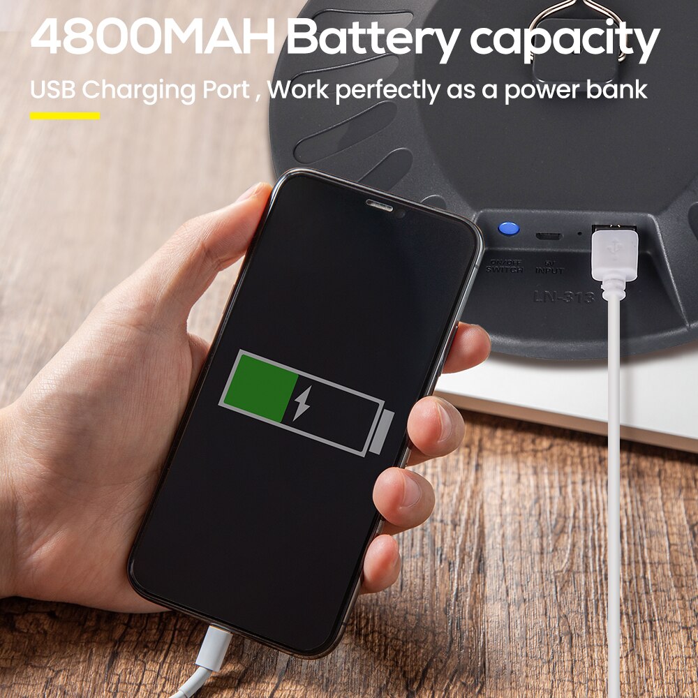 USB Rechargeable UFO High Bay Fixture LED Emergency Light Industrial Lighting Camping Night Market Lamp Indoor/Outdoor Powerbank