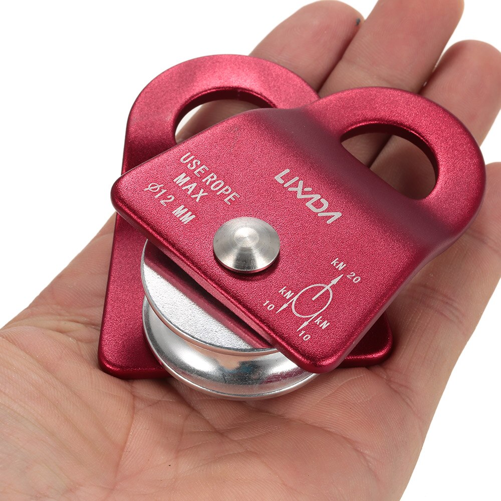 Lixada 20kN Bearing Mobile Micro Pulley Max Rope 1/2in for Rigging Arborist Climbing Mountaineering Tree Carving Accessory