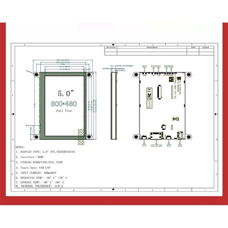 5Inch Scherm AIDA64 Lcd-scherm Capacitieve Contact Hdmi-Compatibel Module 800X480 Voor Raspberry Pi 3 Pi4 pc Monitor