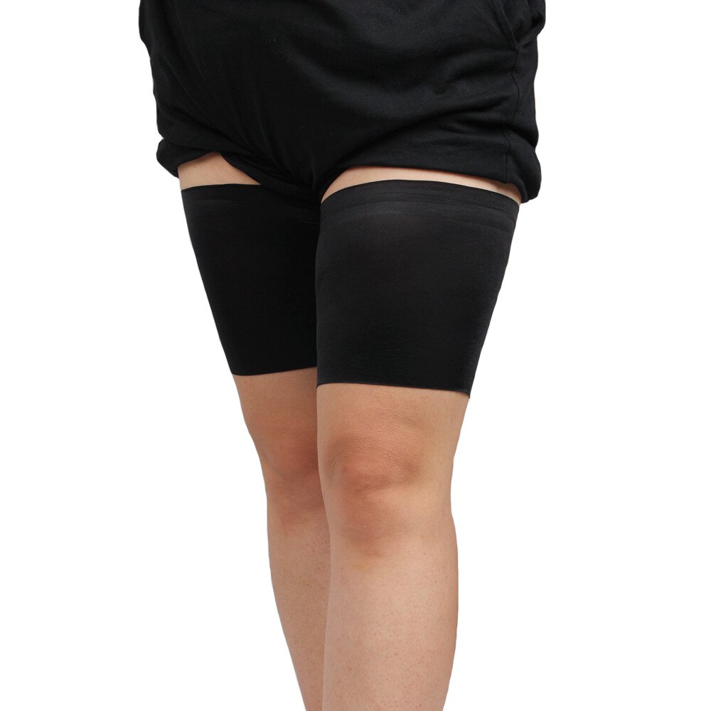 Thigh Bands Anti Chafing Leg Warmers Women Silicon Anti Slip Thigh Leg Socks 2Pcs Anti Friction Leg Protection Thigh Bands: S(Thigh 36-45cm) / Black