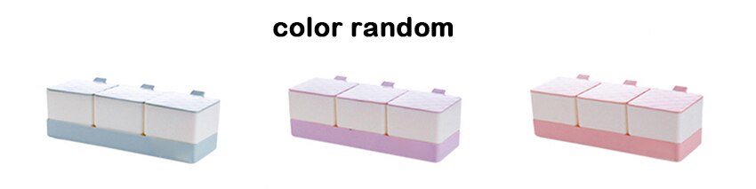 Plastic Seasoning Jar Set Kitchen Condiment Box Cruet Salt Pepper Seasoning Box Condiment Bottle with Lid Salt Pepper Containers: 3 boxes