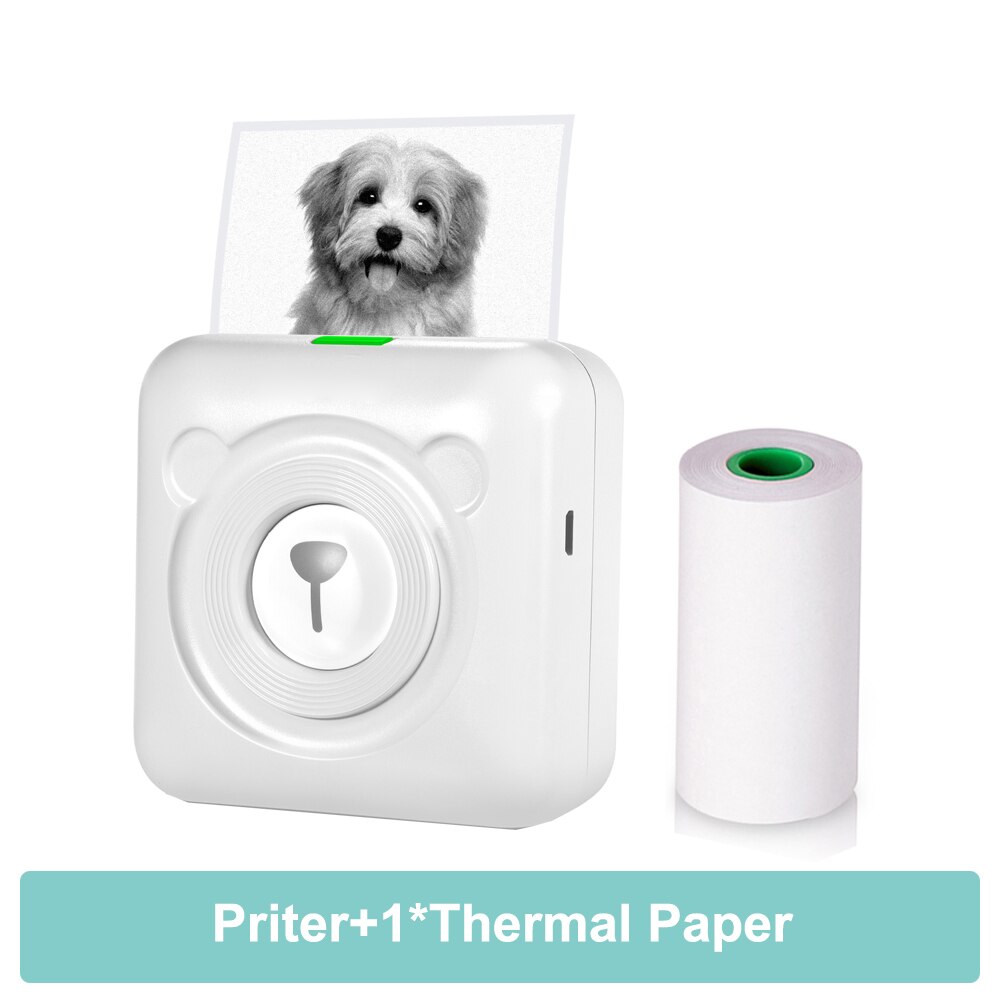 PeriPage A6 203DPI Pocket Thermal Printer Wireless All-in-One Printer BT Picture Label Receipt Paper Printer AR Photo Function: white