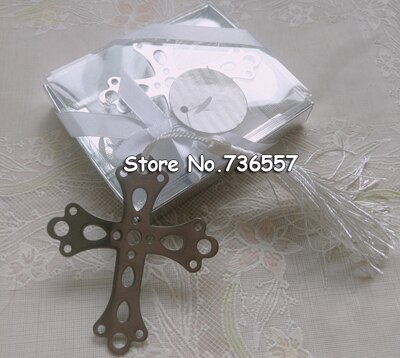 50 Uds. Marcapáginas de plata para notas musicales de cumpleaños de boda bebé baño bautismo cumpleaños favorito para los invitados recuerdo: cross