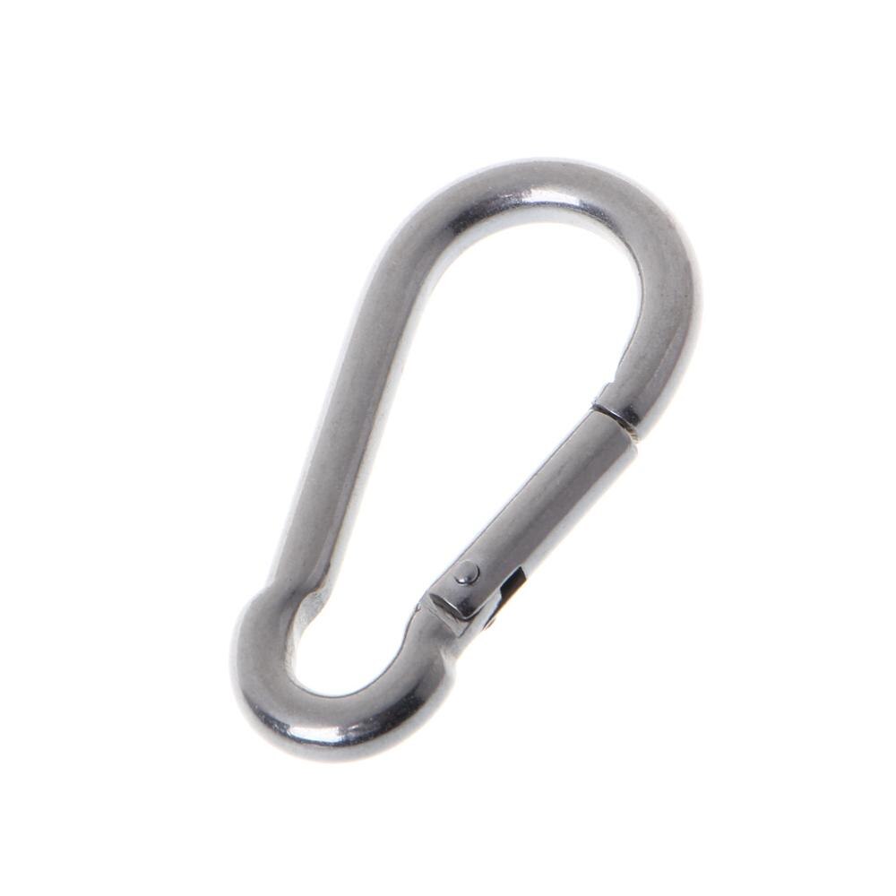 304 Stainless Steel Spring Carabiner Snap Hook Keychain Quick Link Lock Buckle: 6