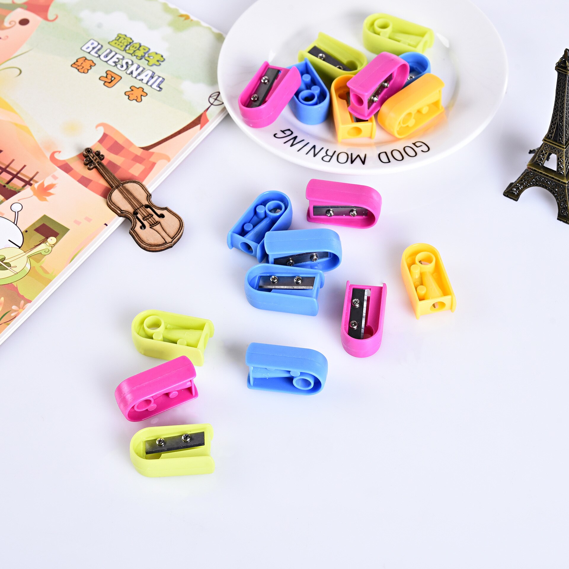 Minisacapuntas de plástico para niños pequeños, artículos escolares, , 40 unidades, 80 unidades