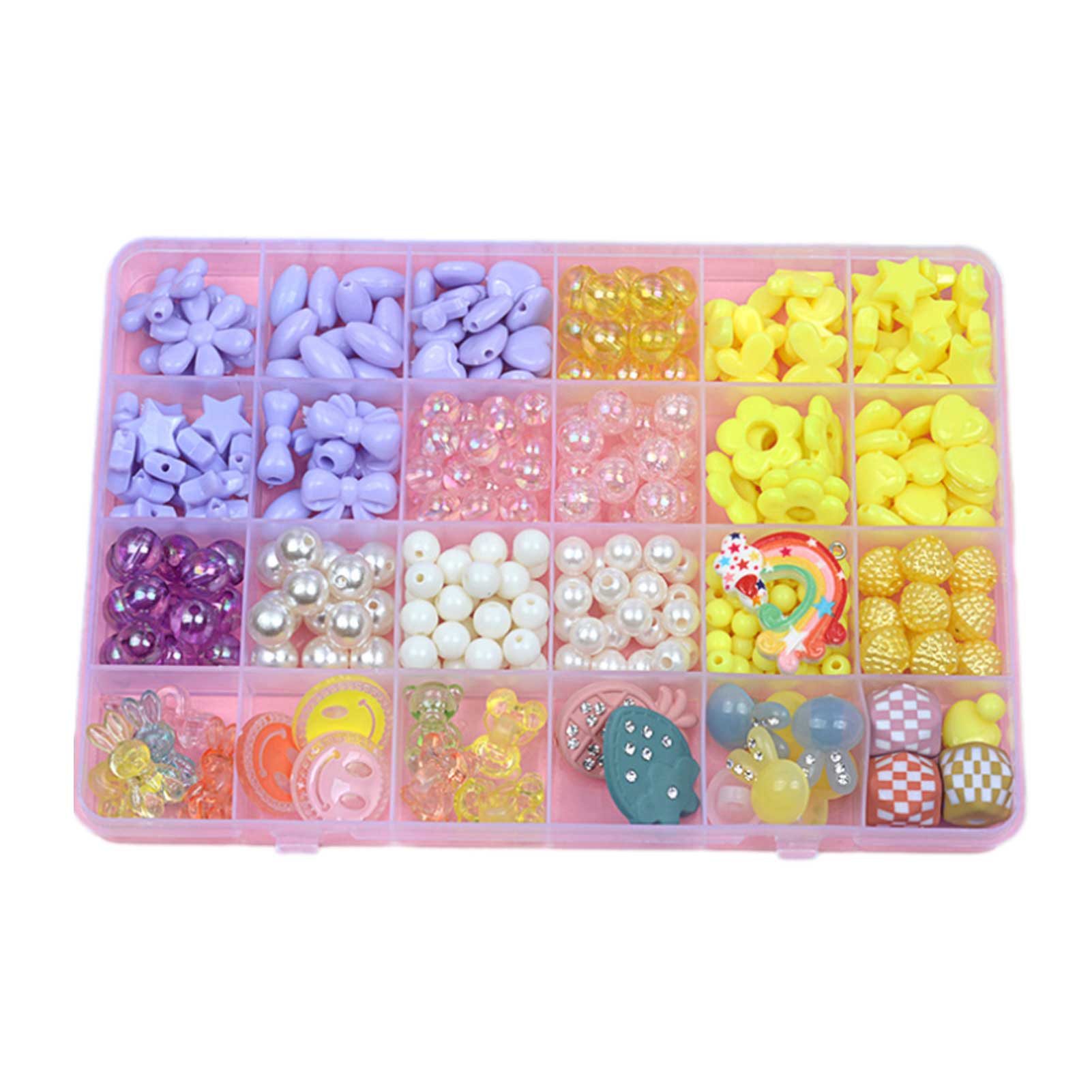 Kit for Make Bracelets Beads Toys for Children DIY 24 Grid Handmade Making Puzzles Beads for Girls Kit Girls Toys: w