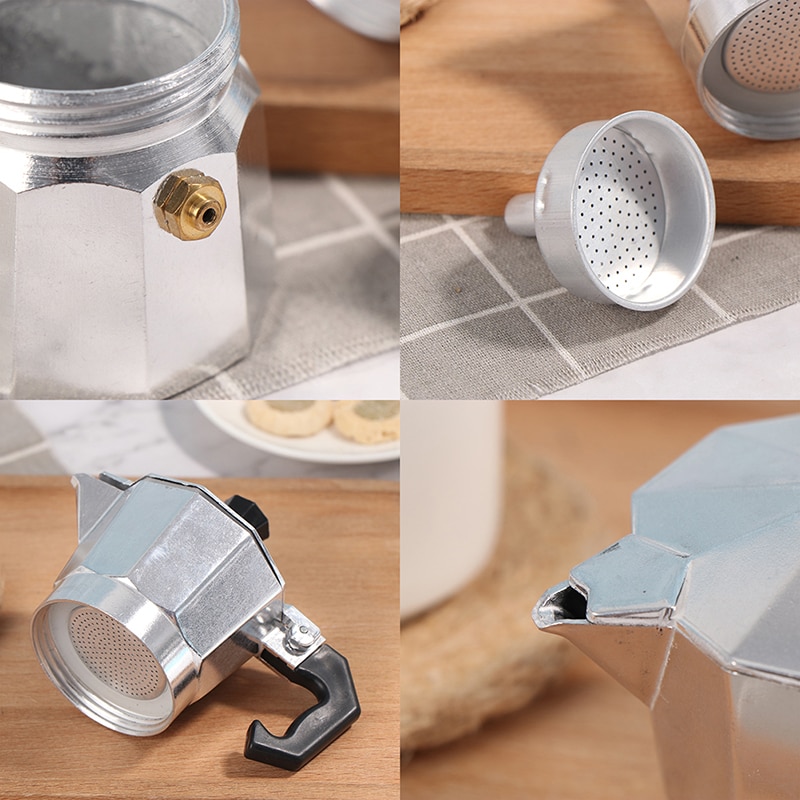 Mocha espresso percolator pot koffiezetapparaat aluminium koffiezetapparaat mokka pot fornuis koffiezetapparaat