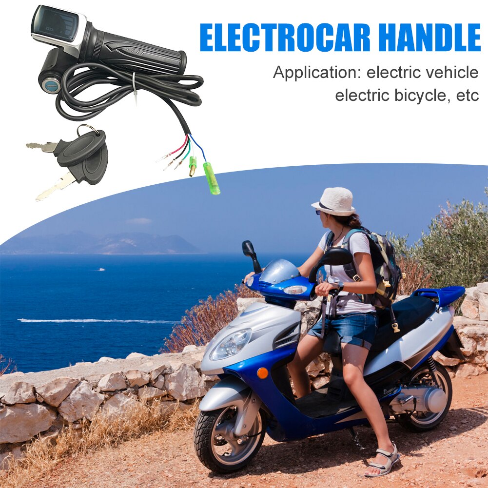 E-cykel gashåndtag elektrisk scooter hastighedsstyr accelerator m / led display elektrisk cykeltilbehør 36/48/60v