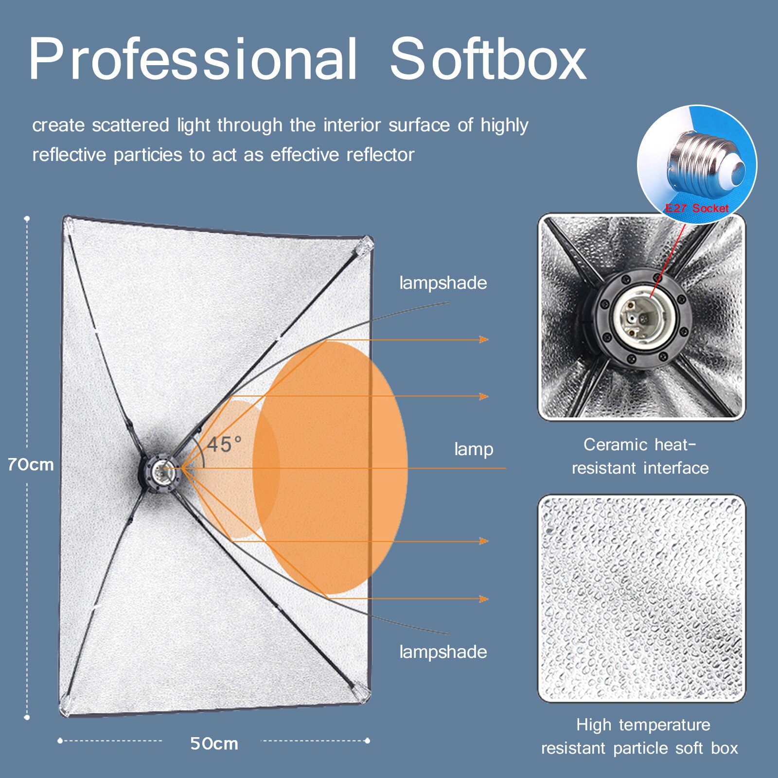 Professionelle Fotografie Softbox Beleuchtung Softbox mit Stativ E27 Fotobirne Dauerlichtsystem für Fotostudio
