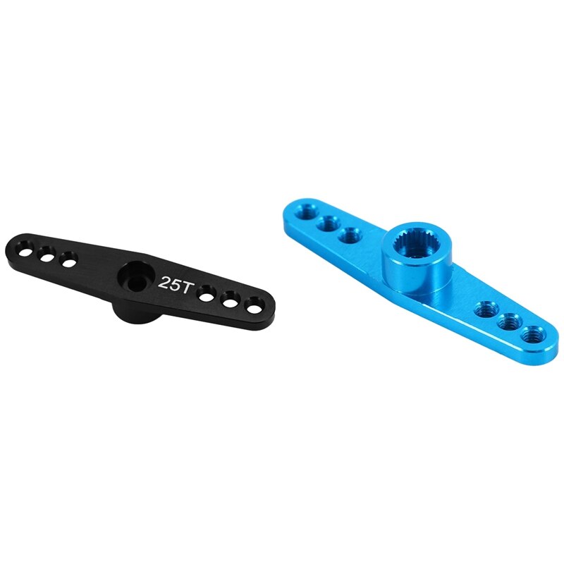 2X 25T Servo Arm Hoorn Metalen Full Throttle Onderdelen Dubbele Steering Arm Voor Futaba Black &amp; Blue: Default Title