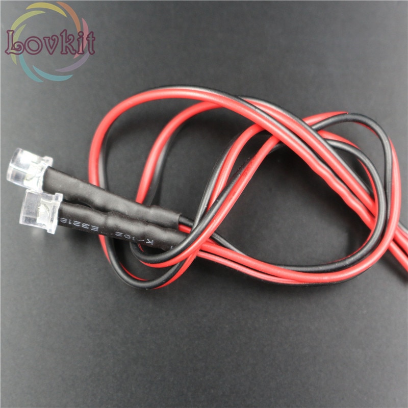 20 X 5mm 12v Pre-Wired flat top White LED Ultra Bright Lights Bulbs Lamp Light Emitting Diodes For Car DIY