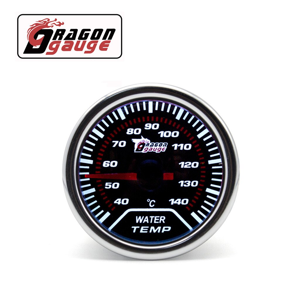 「DRAGON」 2&quot; 52mm Water Temperature Gauge With Water Temperature Sensor 40~140℃ Car Modified Gauge Fit for 12V Car