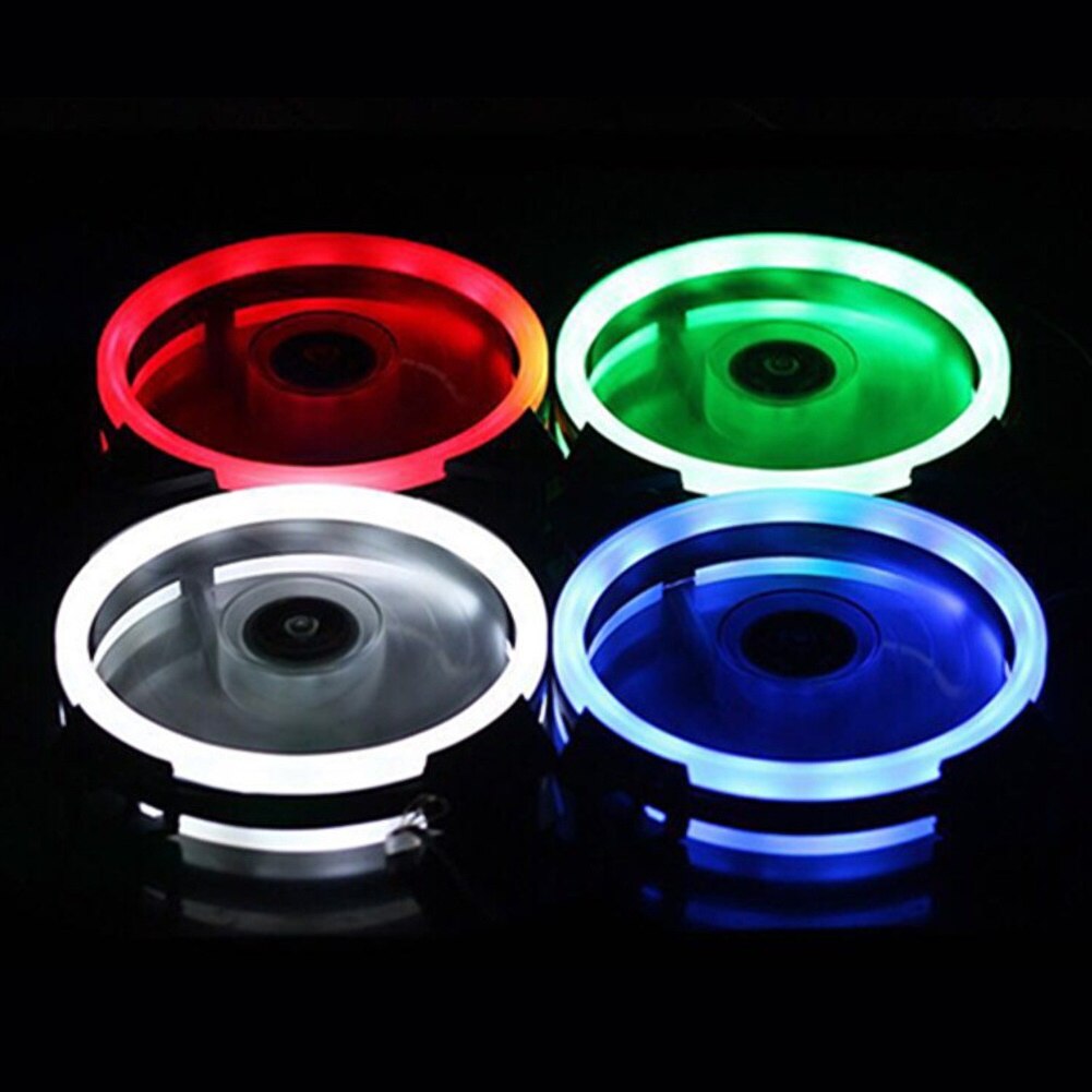 Universal computer RGB fan 120mm 15LED light Dual Aperture Silent PC Computer Case Cooling Fan Cooler
