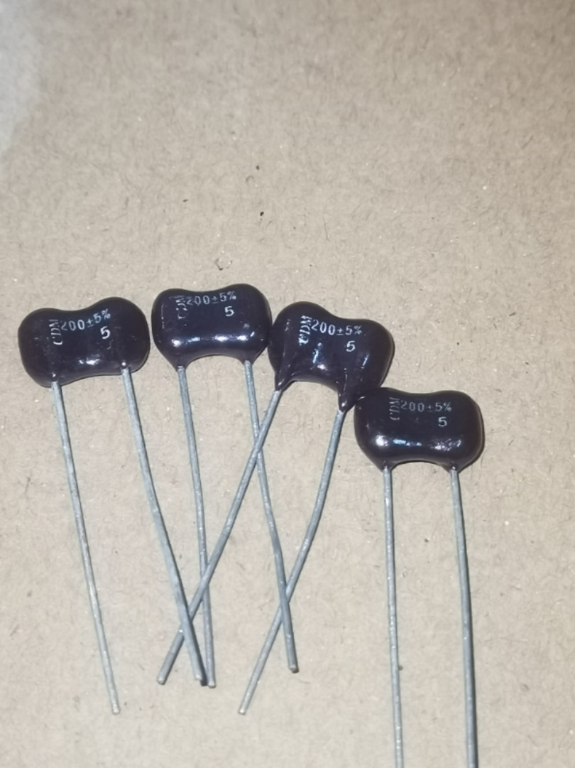10PCS CDM Silver Mica Capacitor - 500V 200pF 5% Tolerance - Amplifier Audio Video