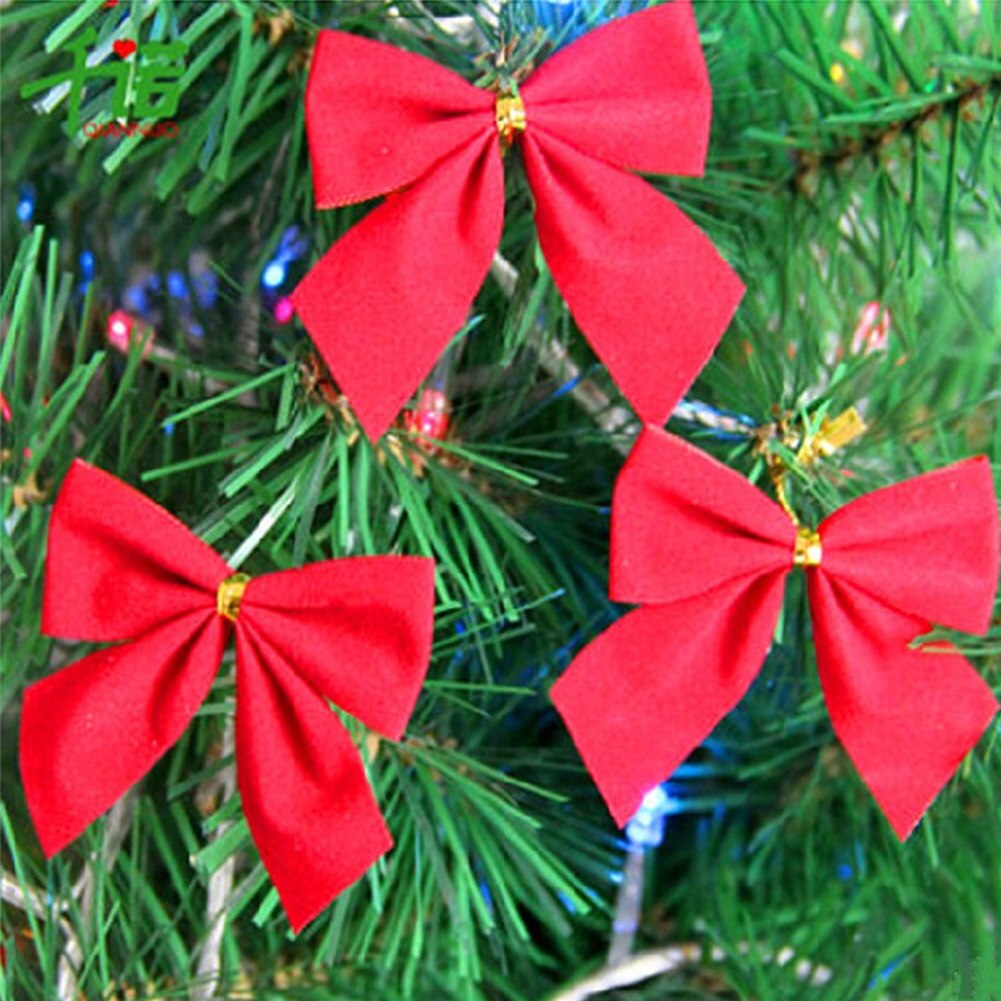 12 stuks slingers voor een klein feestje met kerstversiering, rode stoffen hangende ornamenten, herbruikbaar