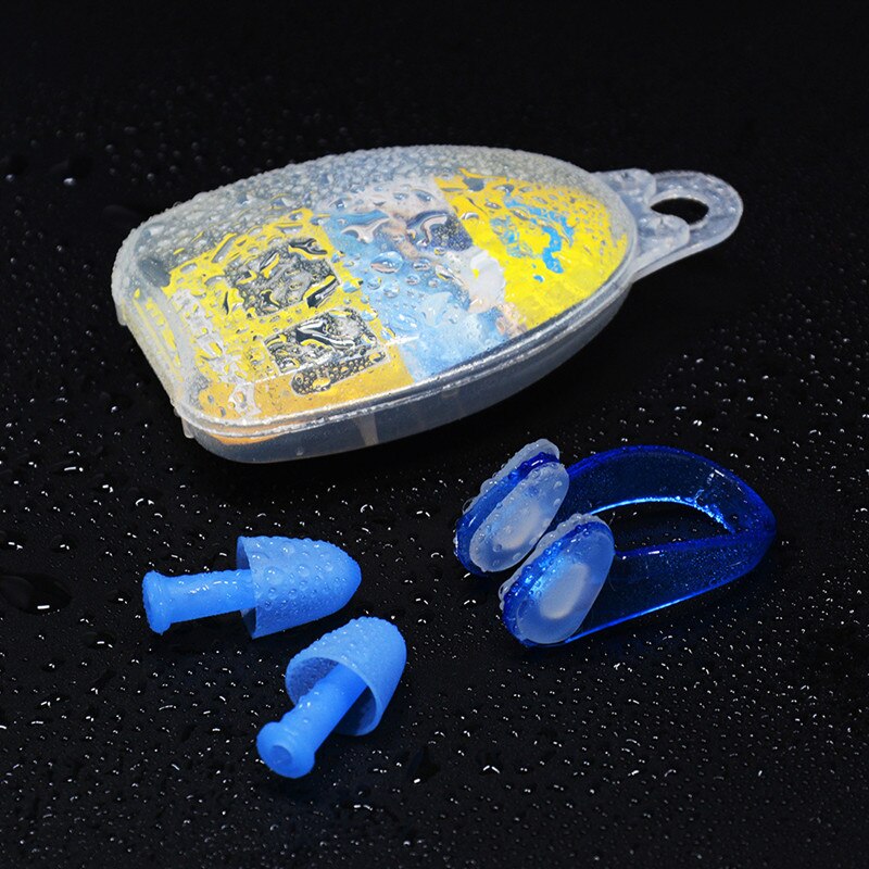 Zachte Siliconen Zwemmen Nose Clips + 2 Oordoppen Oordoppen Gear Met Een Case Box Set Zwembad Accessoires Water Sport