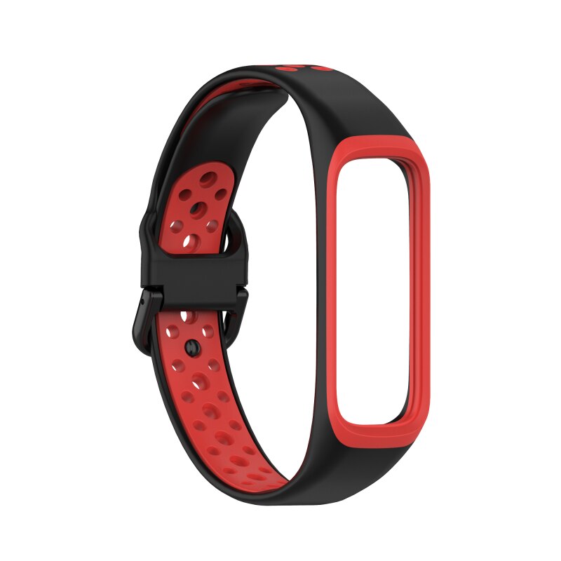 armband Für Samsung Galaxy Fit2 Sport Strap Uhr Silikon Handgelenk Gurt Für Galaxy Fit2 SM-R220 Armband Ersatz Strap: black red