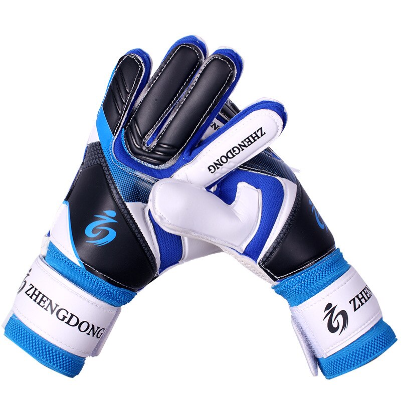 Goalkeeper gloves elementary and middle school adult breathable non-slip comfortable wear-resistant thick latex goalkeeper foot: Blue / 9