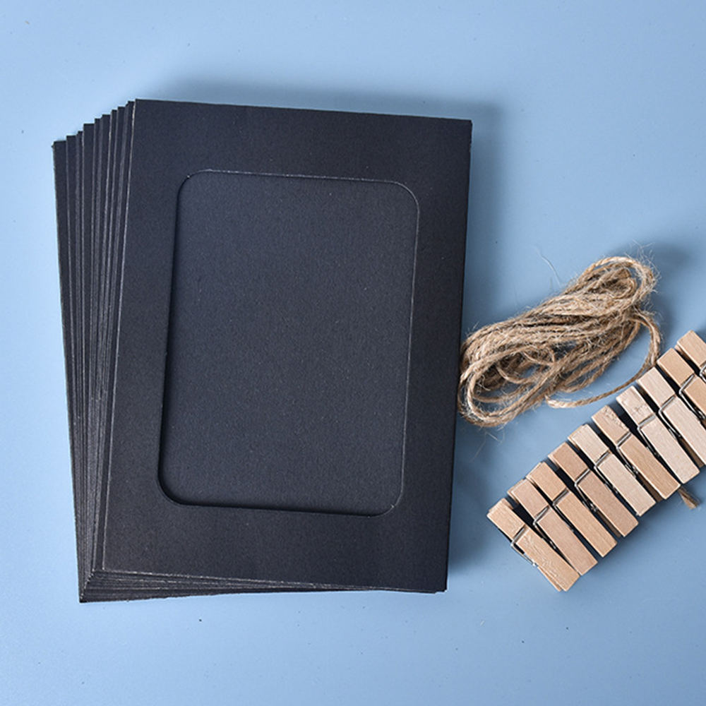 10 Pcs Vintage Kraft Cardboard Photo Frame Hanging Photo Album Frame Kraft Paper Photo Frame Set With Wall Decoration Diy: B / 6 inch