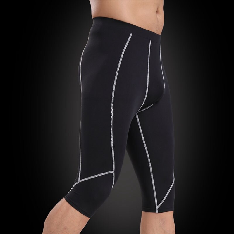Männer kurze Hose Anti Schweiß Elastische Atmungsaktive Polyester Spandex Sport Strumpfhosen Kurze Hosen: Grau / M
