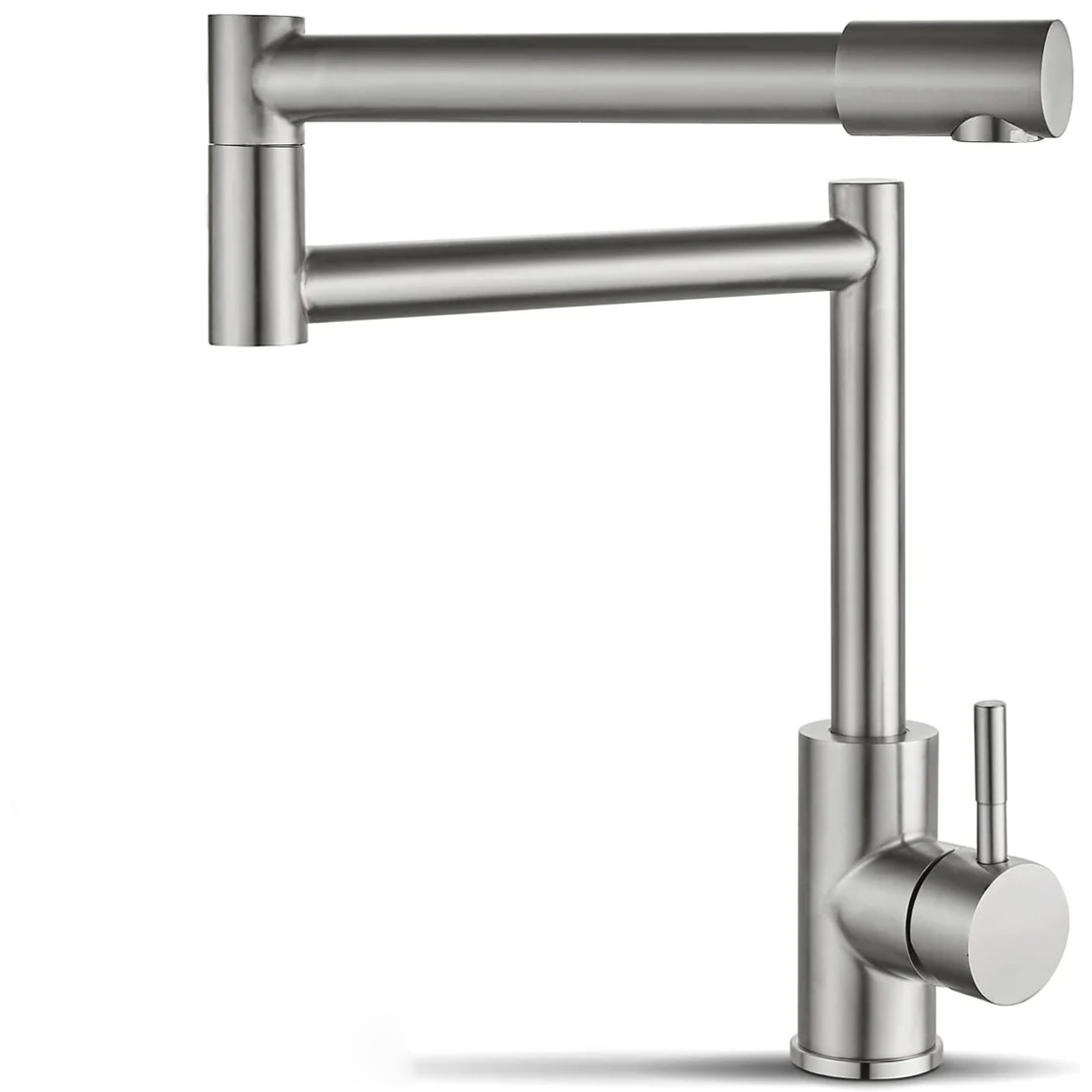 Grifo de llenado de ollas con montaje en cubierta, agua fría y , manija única, juntas dobles para encimera, 360 ° Kitc comercial retráctil giratorio: Default Title