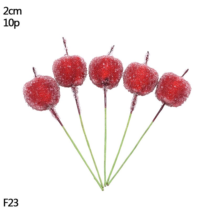 Lot de 1 assortiment de baies de cerisier | Rouge, bricolage, boîte de gâteau de mariage, couronne, décoration de noël du nouvel an: F23