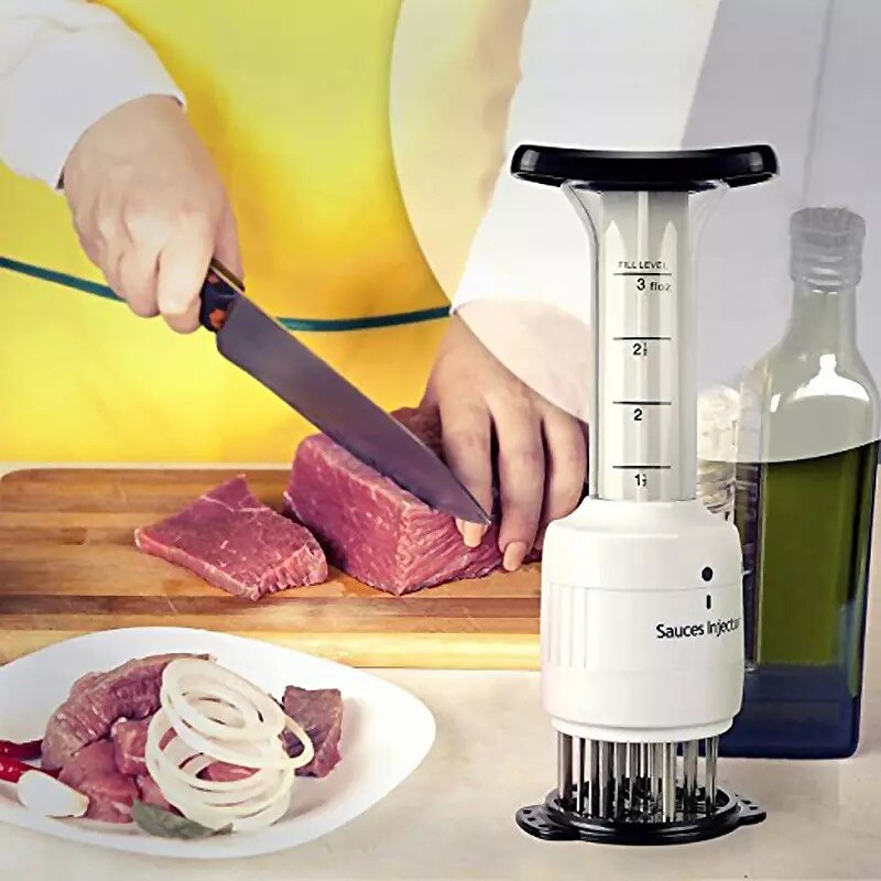 2 in 1 Meat Tenderizer Marinade Injector BBQ Meat Steak Beef Sauce Tenderizer with Stainless Steel Needle kitchen Tools