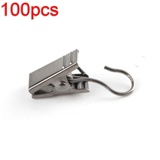 Hanging Clips Clamp Rustproof Waterproof Hardware Accessories 100Pcs Iron: Gray Open