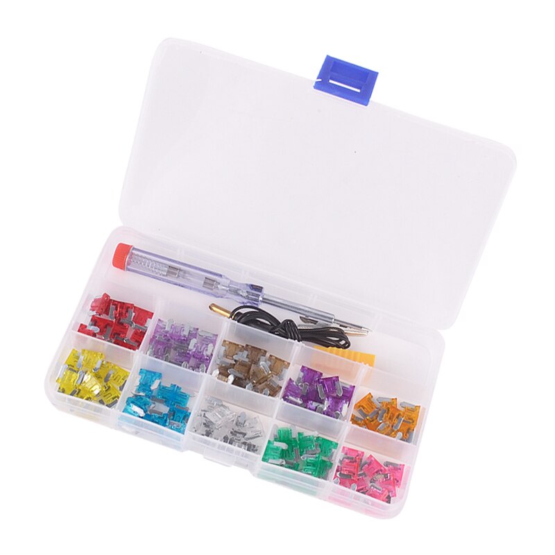 Generisk bil micro mini säkring 3/4/5/7.5/10/15/20/25/30/35a pack  of 100 +  testpenna