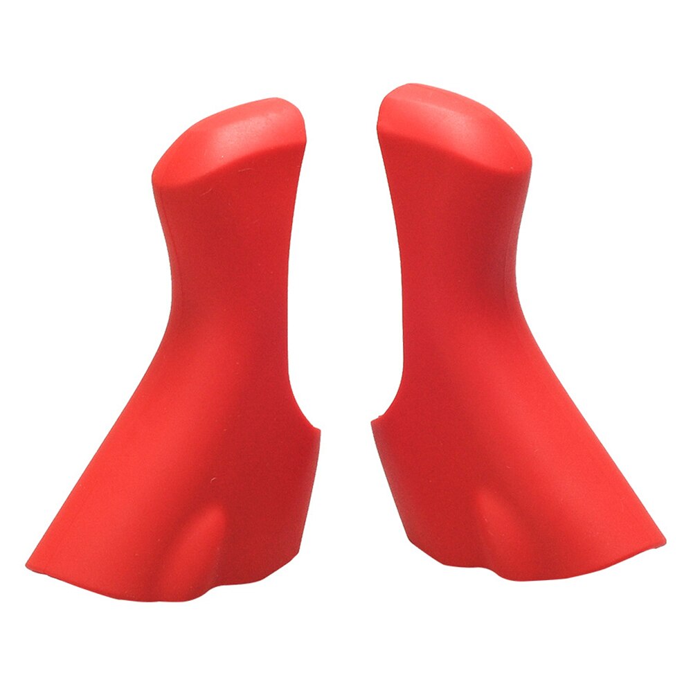Palanca de cambios para bicicleta de carretera cubierta de soporte de palanca de freno de silicona elástica, palanca de cambios bicicleta para Shimano , accesorios de repuesto para ciclismo: Red