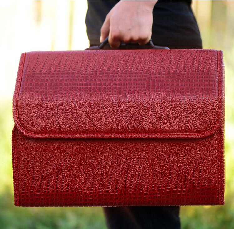 Auto opbergtas pu leren kofferbak opbergtas multifunctionele opvouwbare auto kofferbak opbergtas