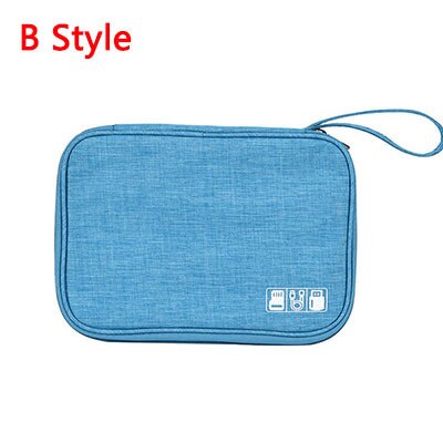 Power Bank Usb Travel Accessoires Digitale Tas Grote Shockproof Gadgets Pouch Elektronische Lader Kabel Oortelefoon Opbergtas: B Style Blue