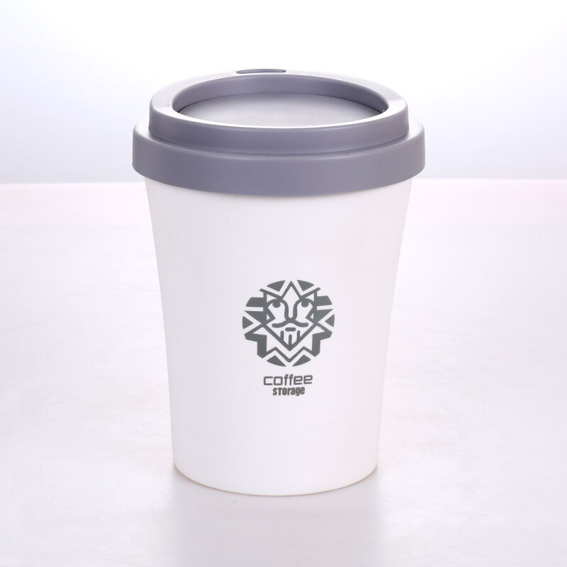 Small Waste Bins Creativity Coffee cup shape Plastic trash can Desktop Rolling Cover Type Round Standing have pattern