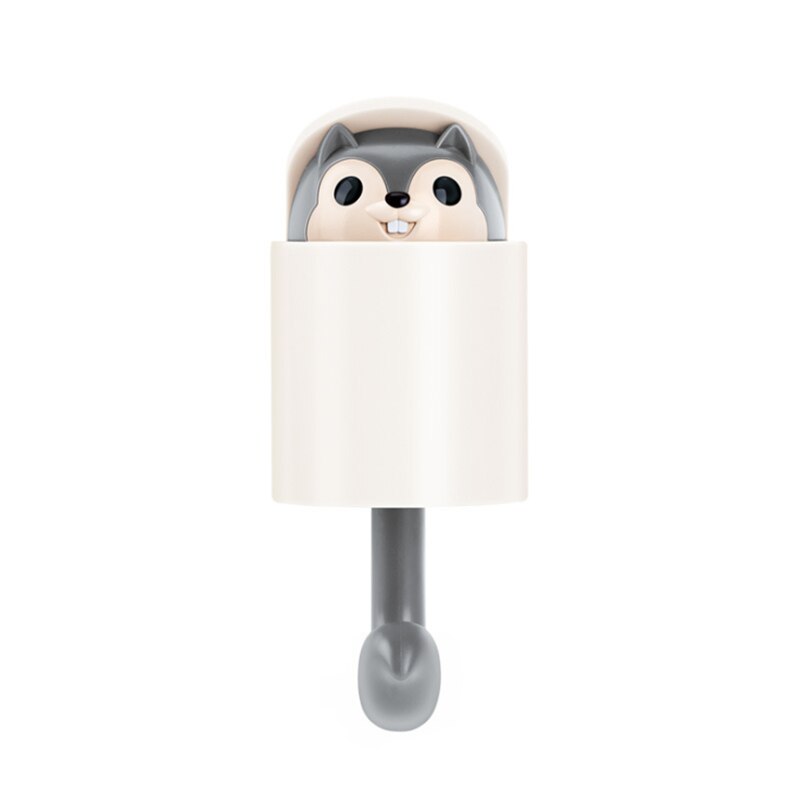 Leuke Kat Sleutelhouder Muur Haak Handtas Jas Rack Plastic Huishoudster Voor Sleutels Hanger Home Decoratieve Muur Haken Kitten: grey squirrel