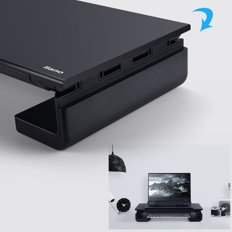 Aluminum Monitor Stand Riser Computer with Drawer Desktop Holder Bracket Organizer for iMac/ MacBook Keyboard Mouse Desk Storage